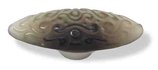 (As-Is) 3-3/4" Betsy Fields Scroll Pull Smoke with Satin Nickel