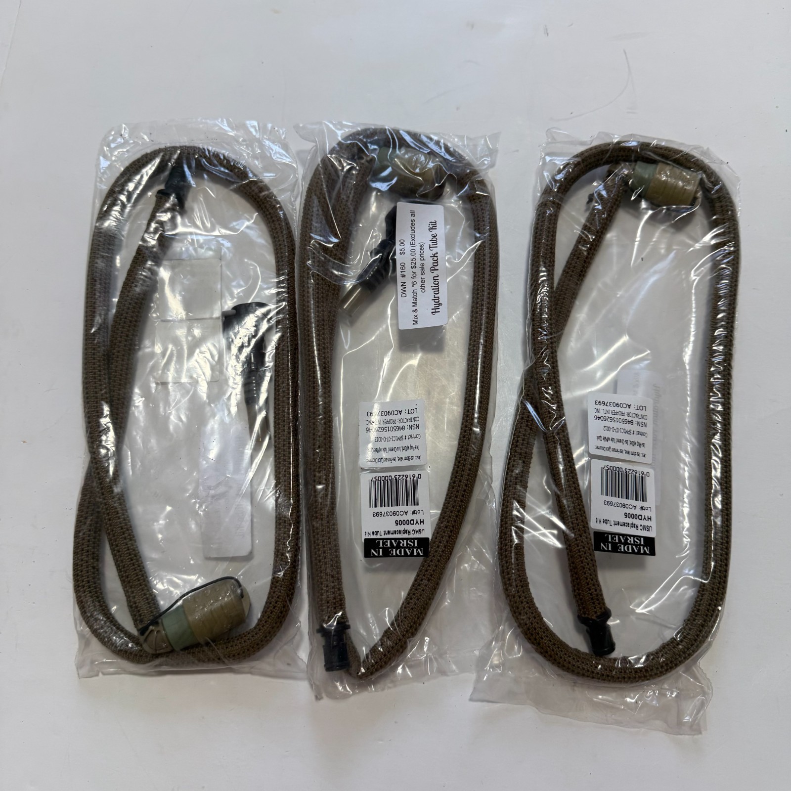 Lot 3X USMC Replacement Tube Kit Coyote Hydration Pack Hose HYD0005 Source NEW