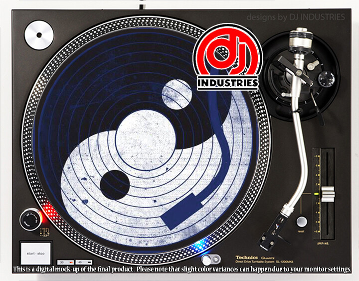 Ying Yang Tone Arm - 7"-12" DJ slipmat for LP turntable record player