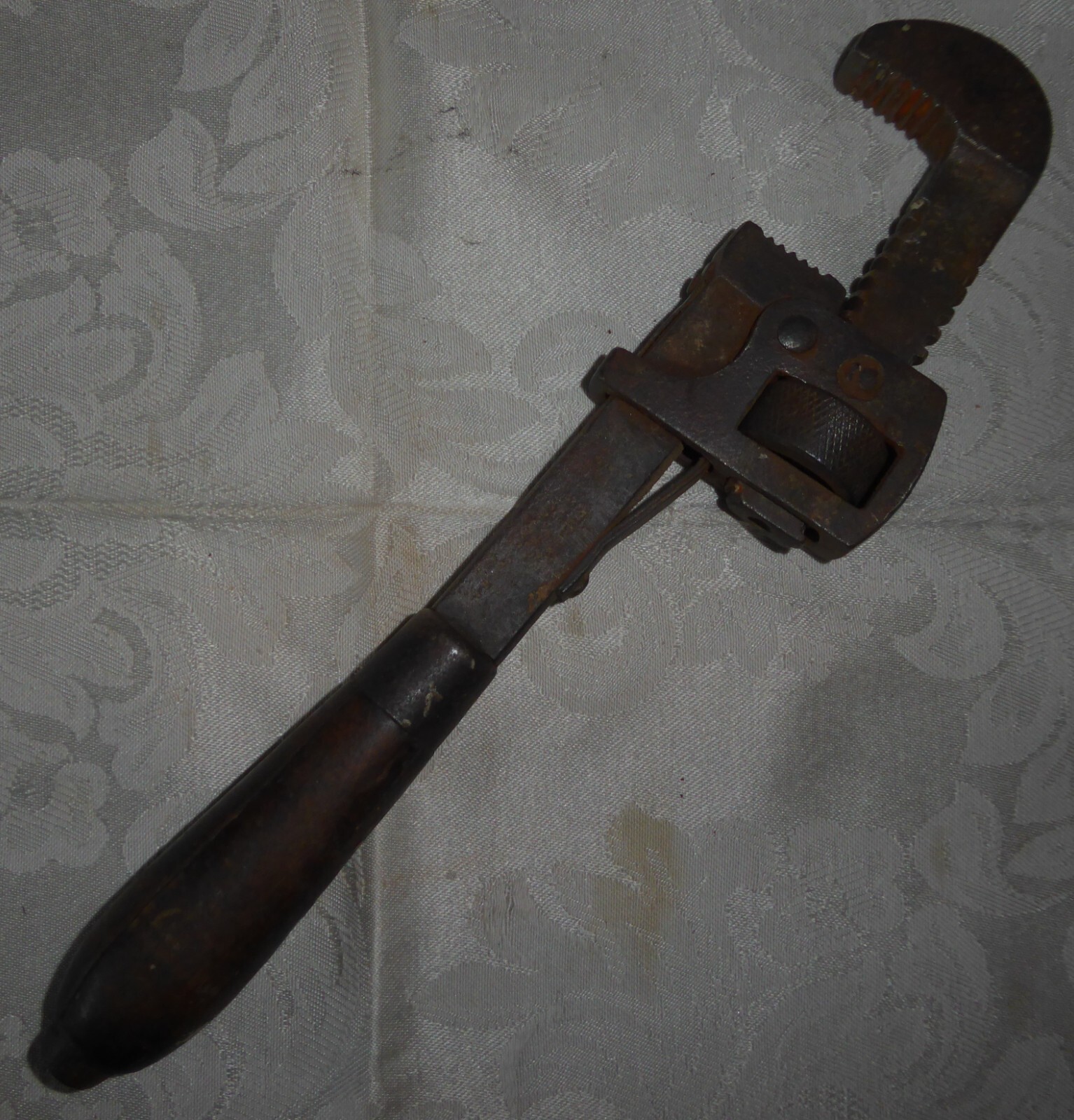 Vintage Wood Handle Pipe Wrench