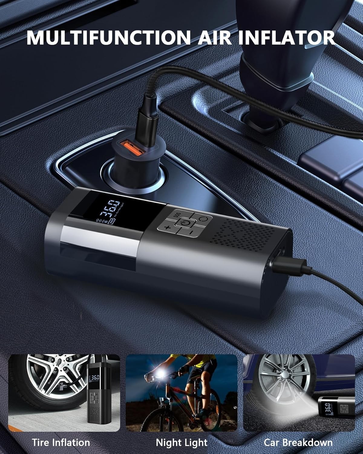 150PSI Tire Inflator Portable Air Compressor Intelligent Cordless Car Air Pump