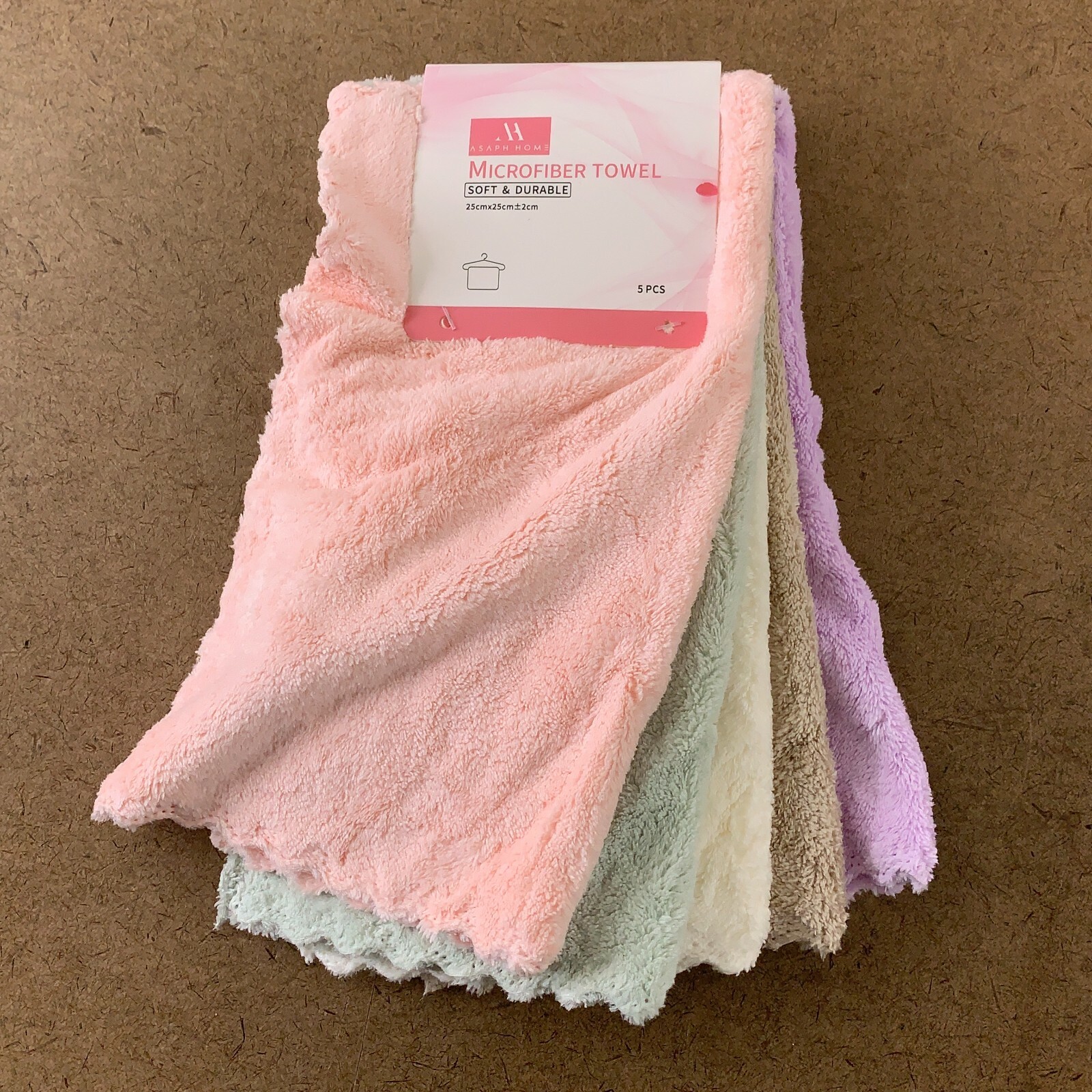 Asaph Home Multicolor Soft & Durable Microfiber Cleaning Cloths 5 Pack NWT