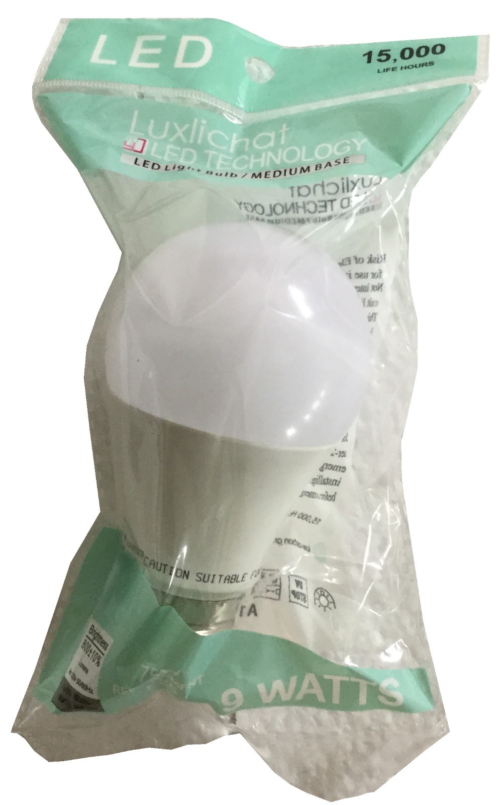 5 Pack Luxlichat Dimmable 75W Equivalent A19 Led Light Bulb Warm White (3000K)