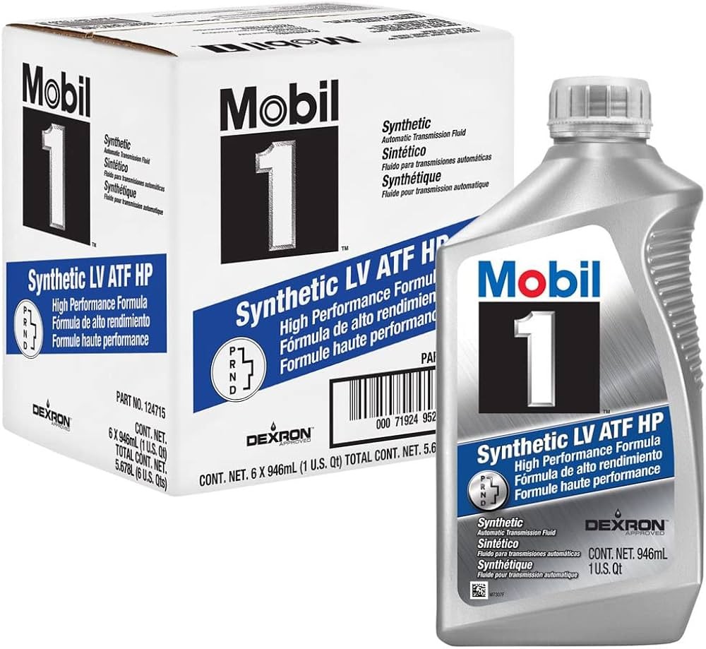 Mobil 1 Synthetic LV ATF HP Case of 6 Quarts Automatic Transmission Fluid 124715