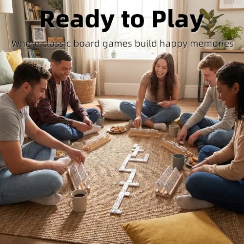 Mexican Train Dominoes Set Double 12 Dot Domino Tiles, Double 12 Dot + 8 Racks