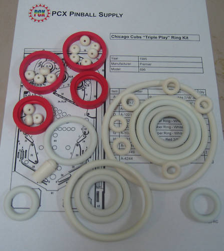 1985 Gottlieb/Premier Chicago Cubs "Triple Play" Pinball Machine Rubber Ring Kit
