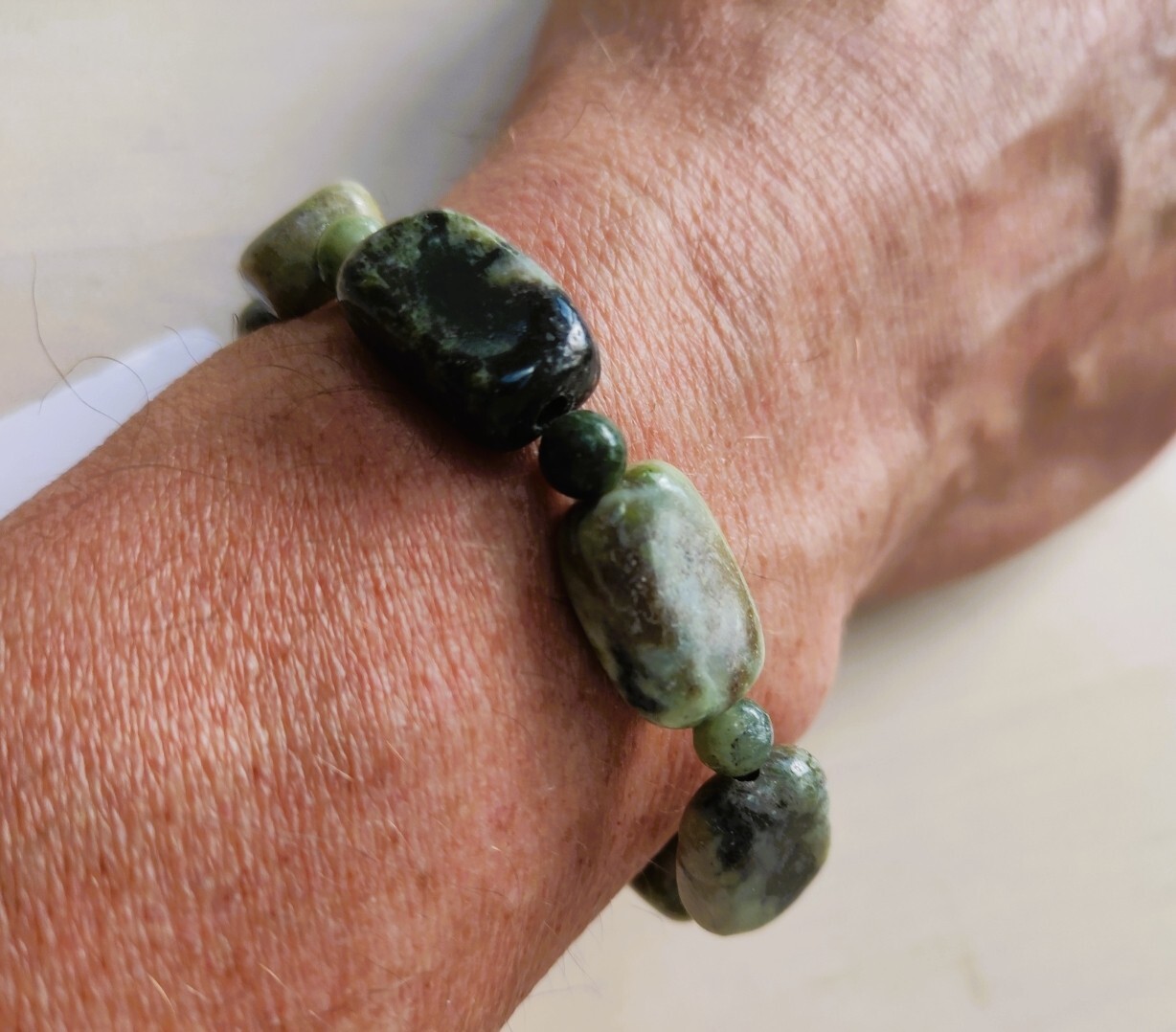 Connemara Marble Bead and Nugget Bracelet