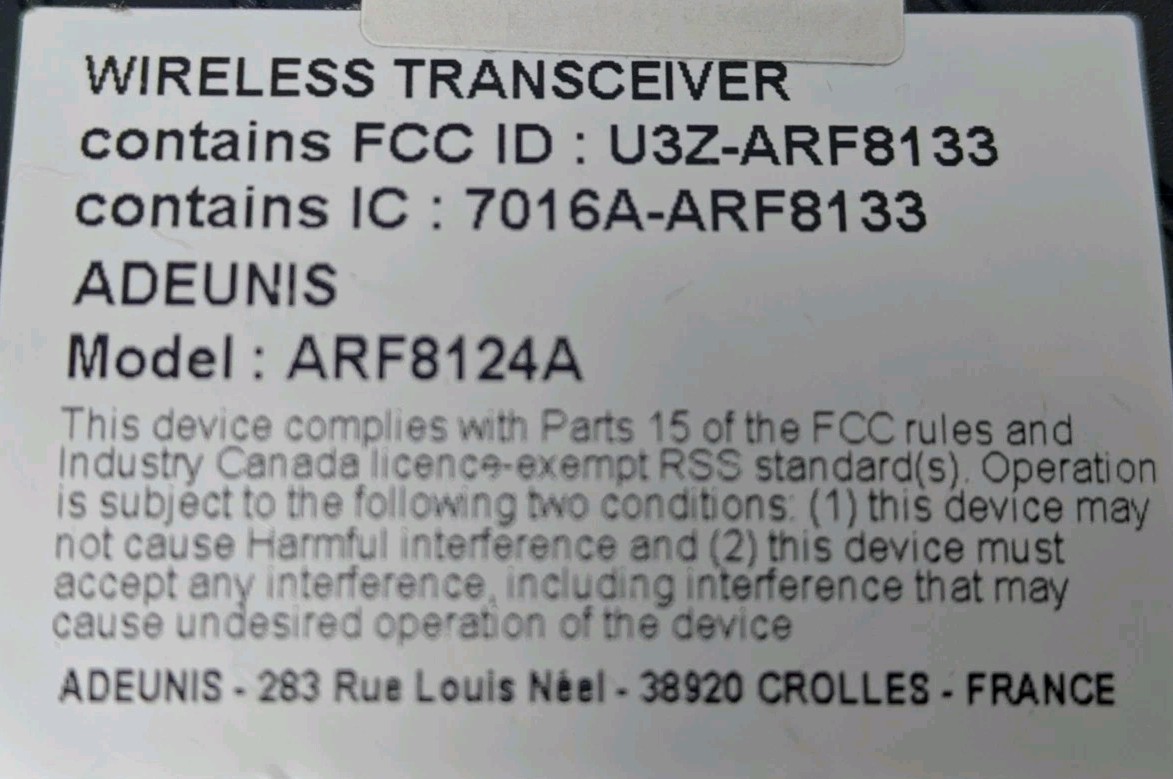 Adeunis ARF8124AA LoRaWAN Field Test Device (FTD) – Network Tester