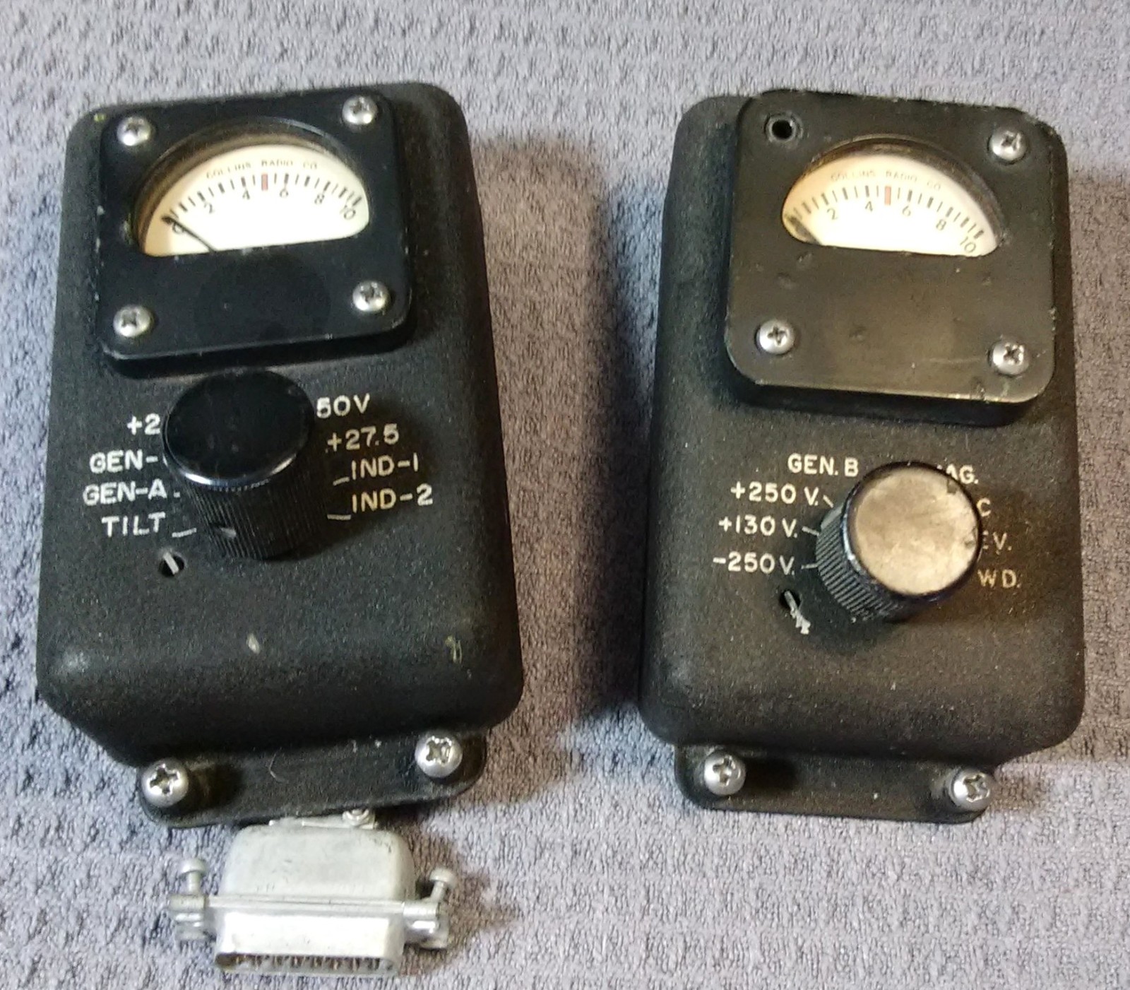 Collins Radio Company Avionics Power Supply status meters readout 1957