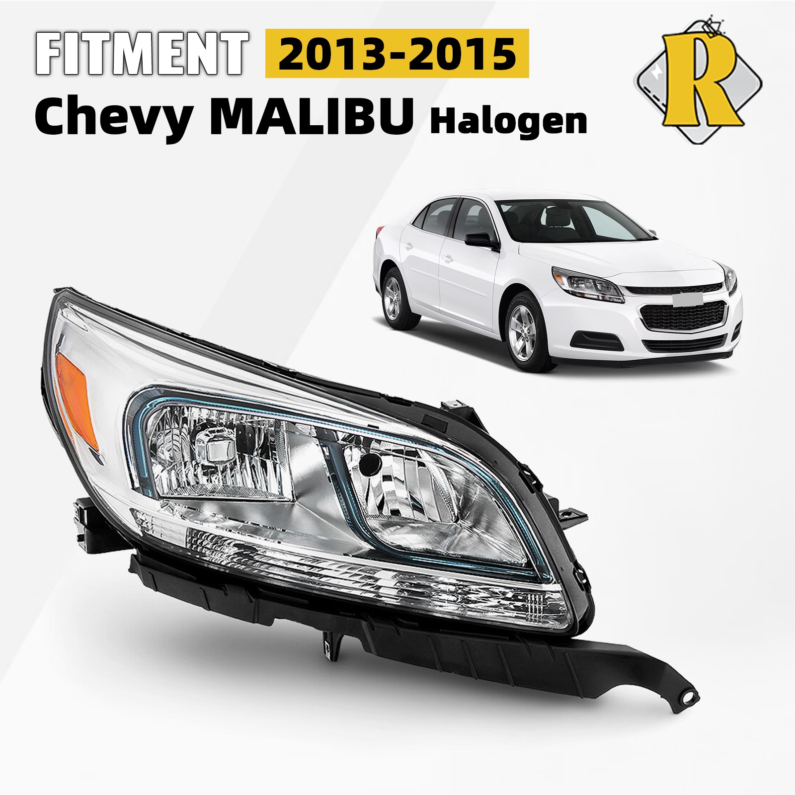 2013-2015 Chevy Malibu LS 2016 Limited LS Headlight Halogen Right Passenger Side
