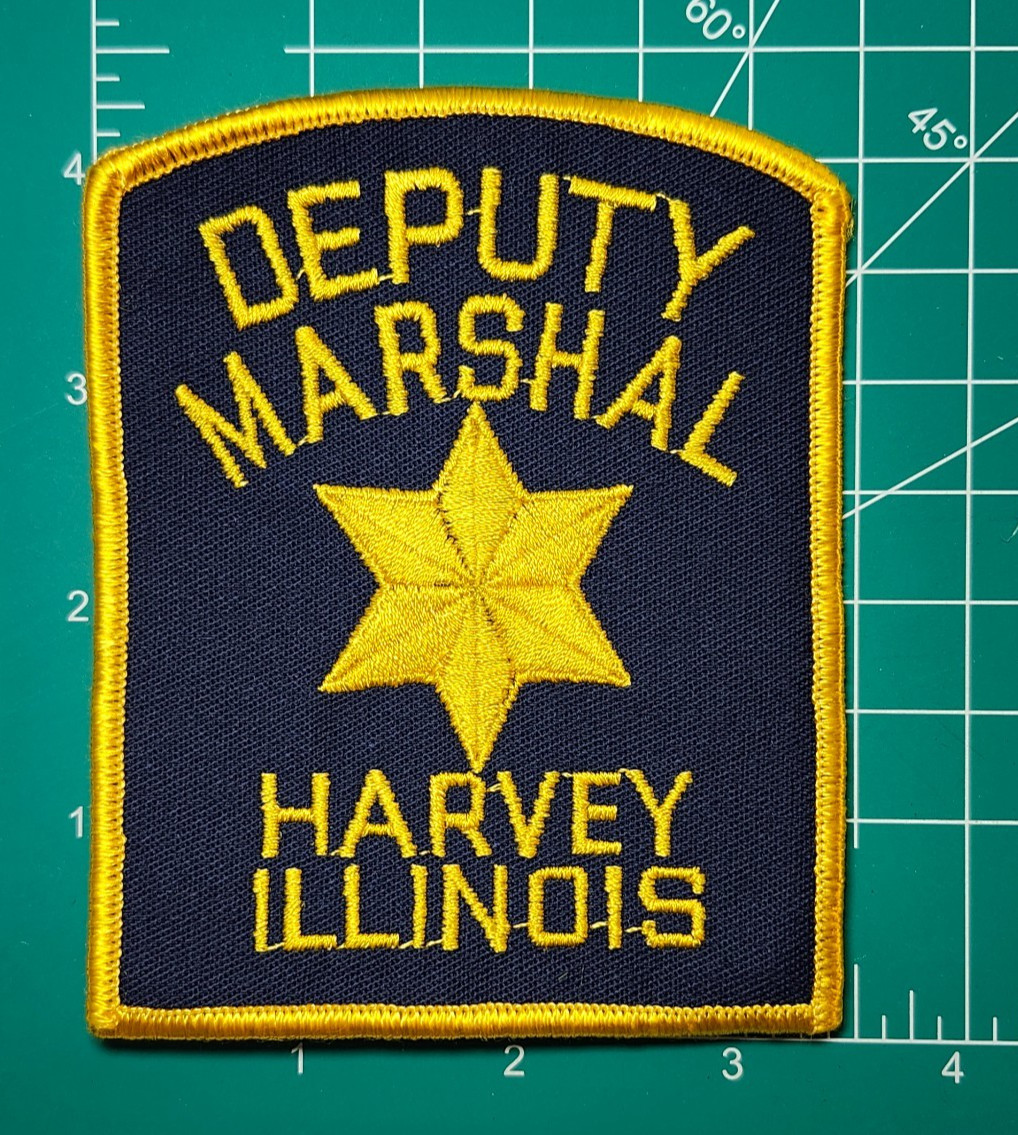 HARVEY DEPUTY MARSHAL | 90S' Embroidered Shoulder Shield Patch [Chicago IL area]