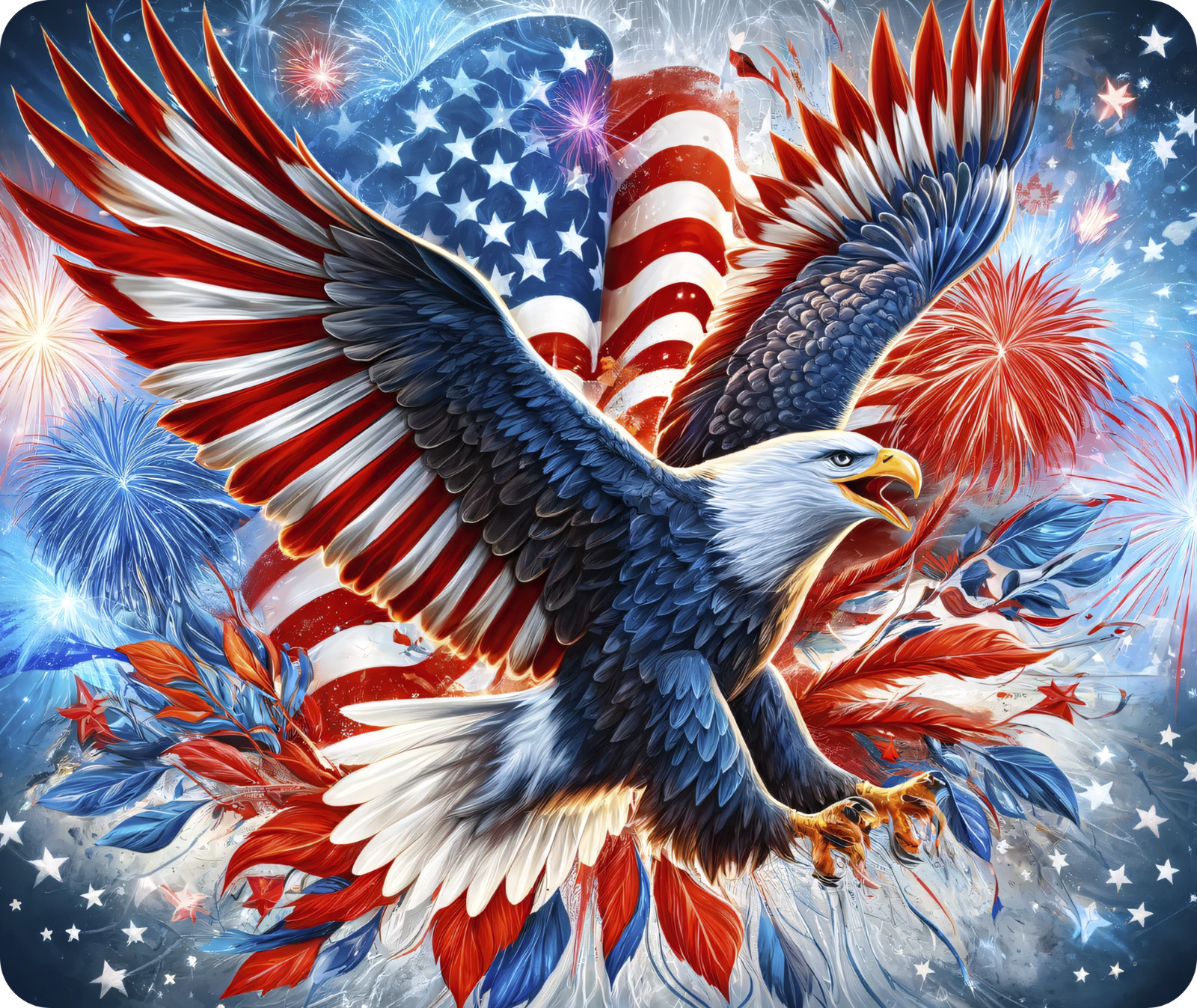 Eagle/American Flag, Mouse Pad, Sublimated, Can Personalize, Made to Order(mp83)