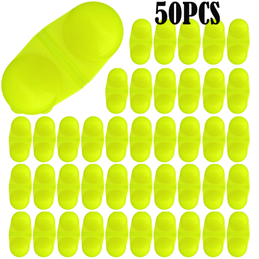50PC Yellow Fishing Inline Rattles Catfish Double Rattle Beads For Stripers Bass