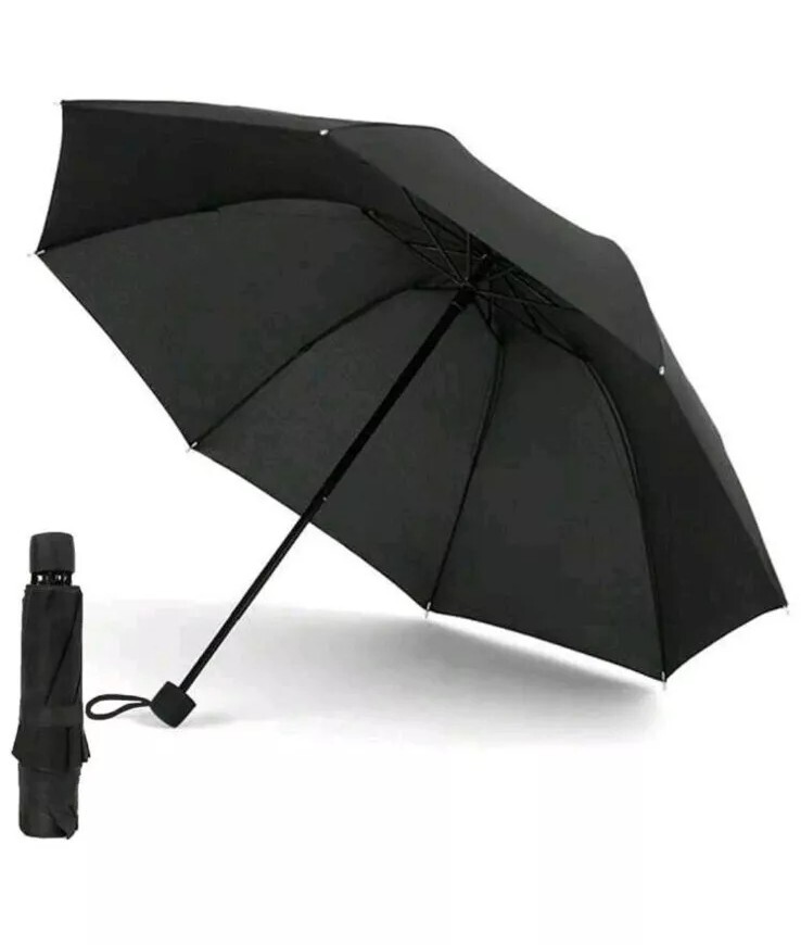 Golf Umbrella All Black Large Coverage & Sturdy Design - Free Shipping