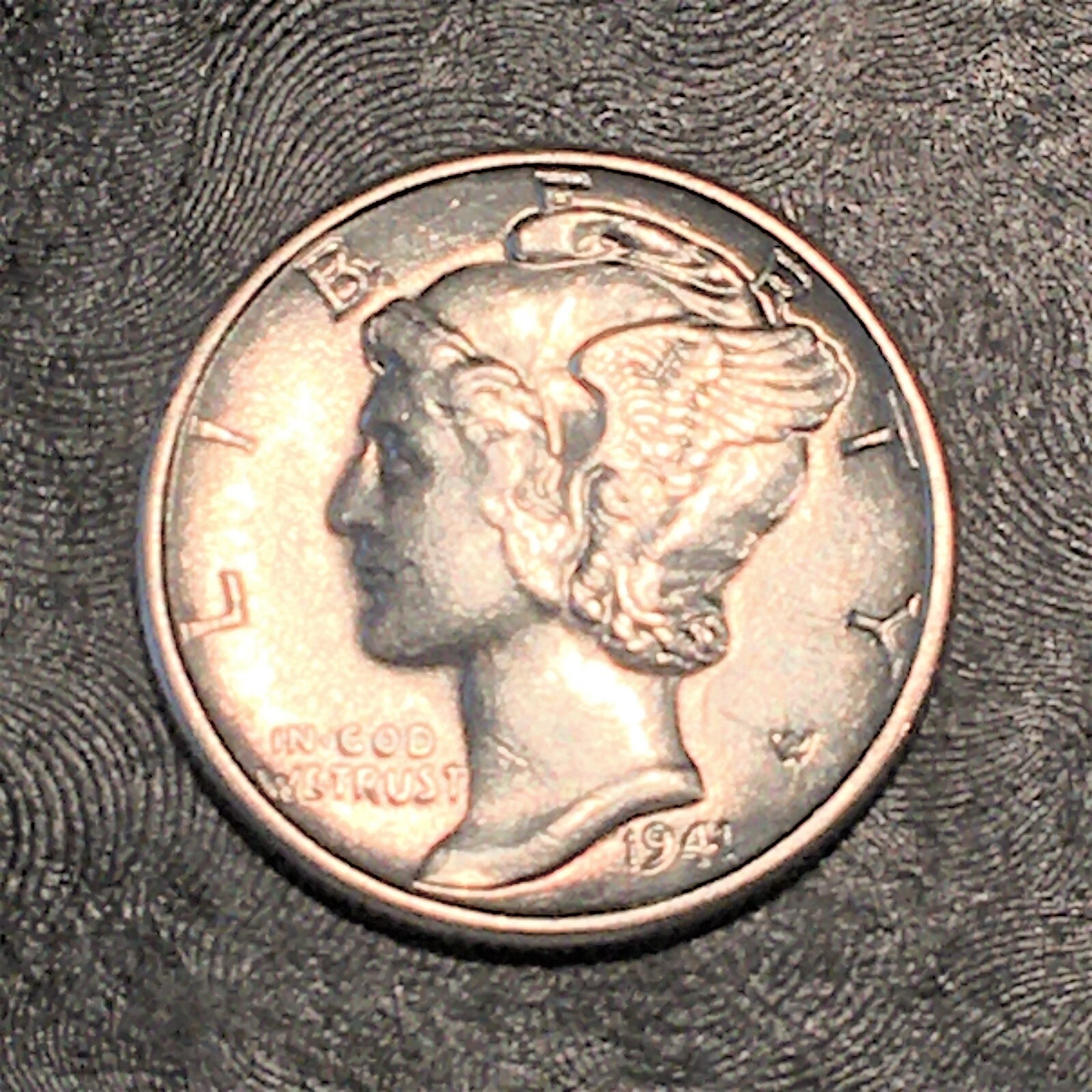 1941 Silver Mercury Dime - Exact Coin Shown - High Quality Scans #N327