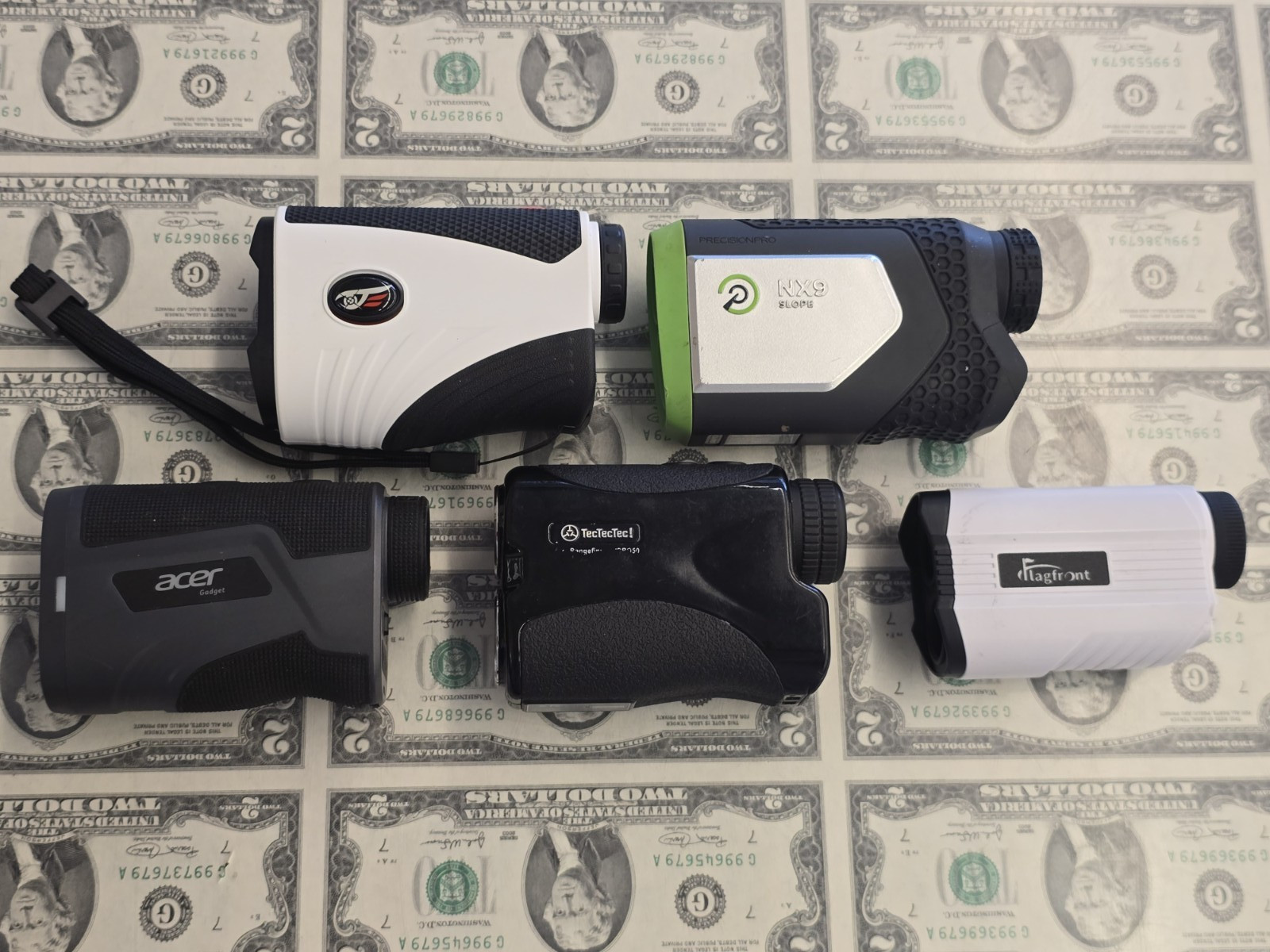 Golf Range Finder Lot Acer SW-RF700, TecTecTec, NX9 Slope, Flagfront, Fvtga 5pcs