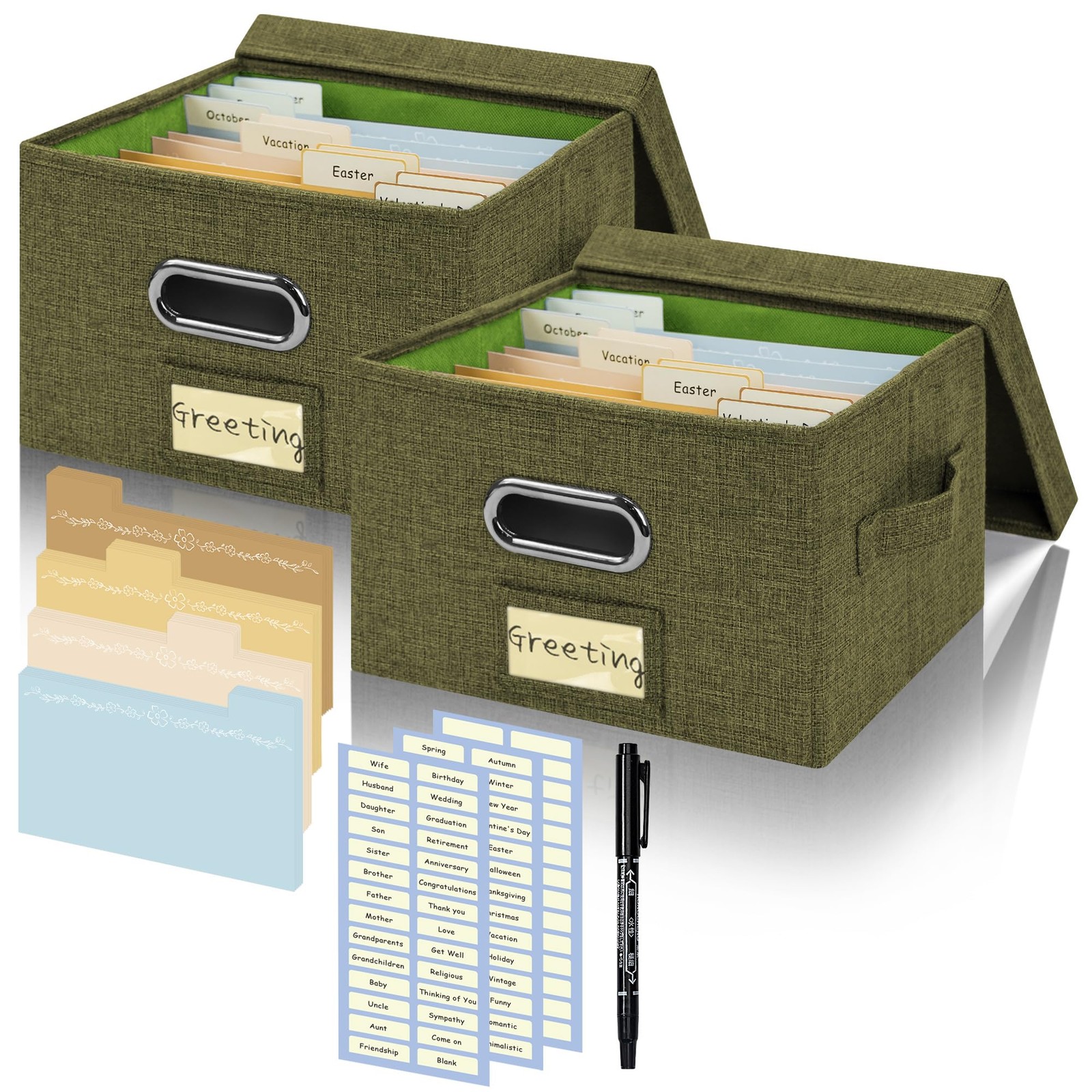 Remowith Greeting Card Organizer And Storage 40 Pcs Adjustable Dividers Storing