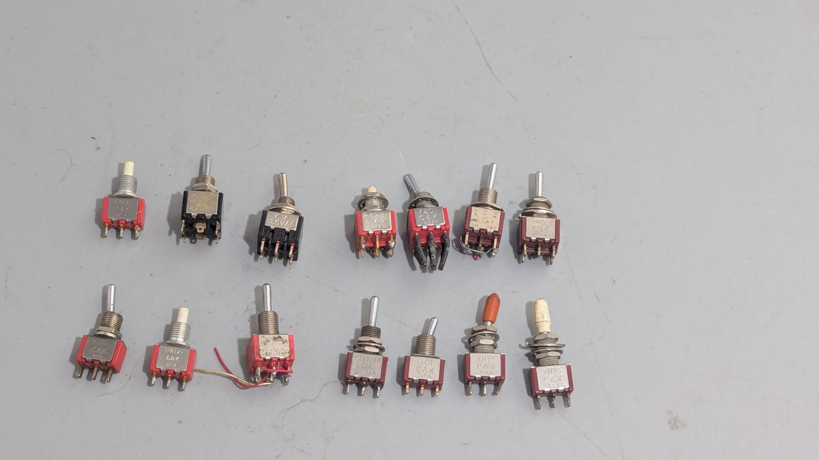 Vintage C&K USA Toggle Switch Lot 7101 7103 7201 7211 P8121 P8221 Ham Radio/Test