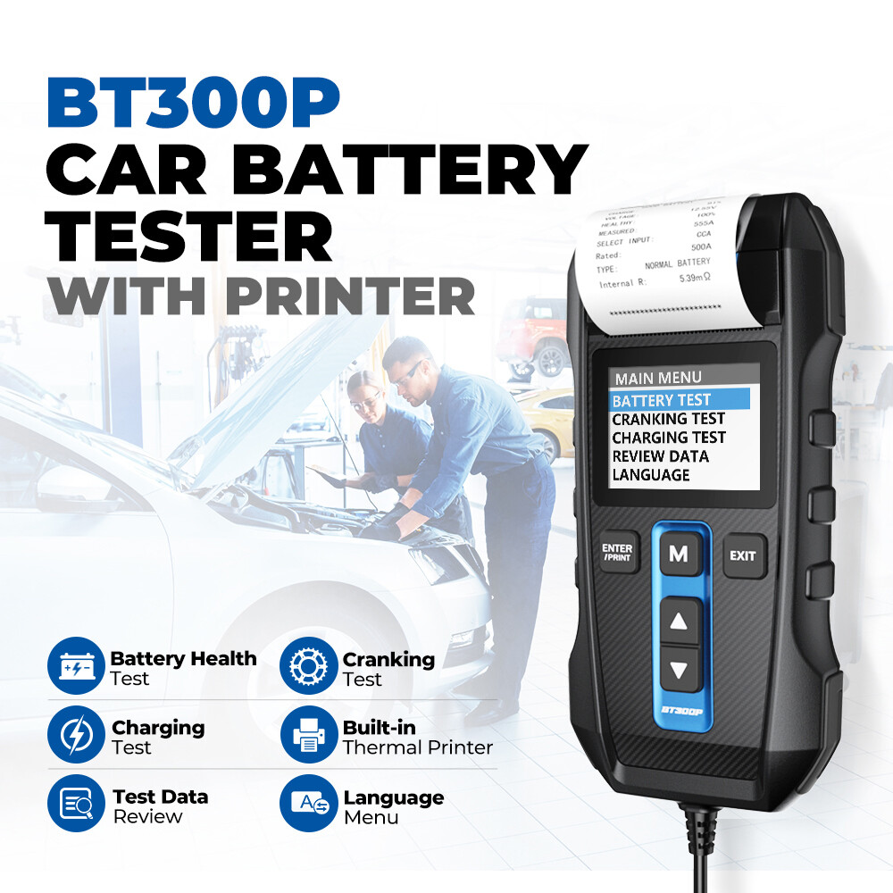 12V Car Battery Tester w/ Printer Load Cranking Test Auto Digital Analyzer