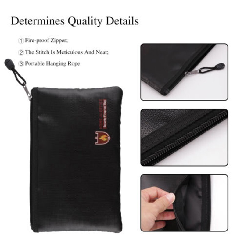 Anti Fire Fireproof Bag Safe Waterproof Money File Box Holder For Store Document