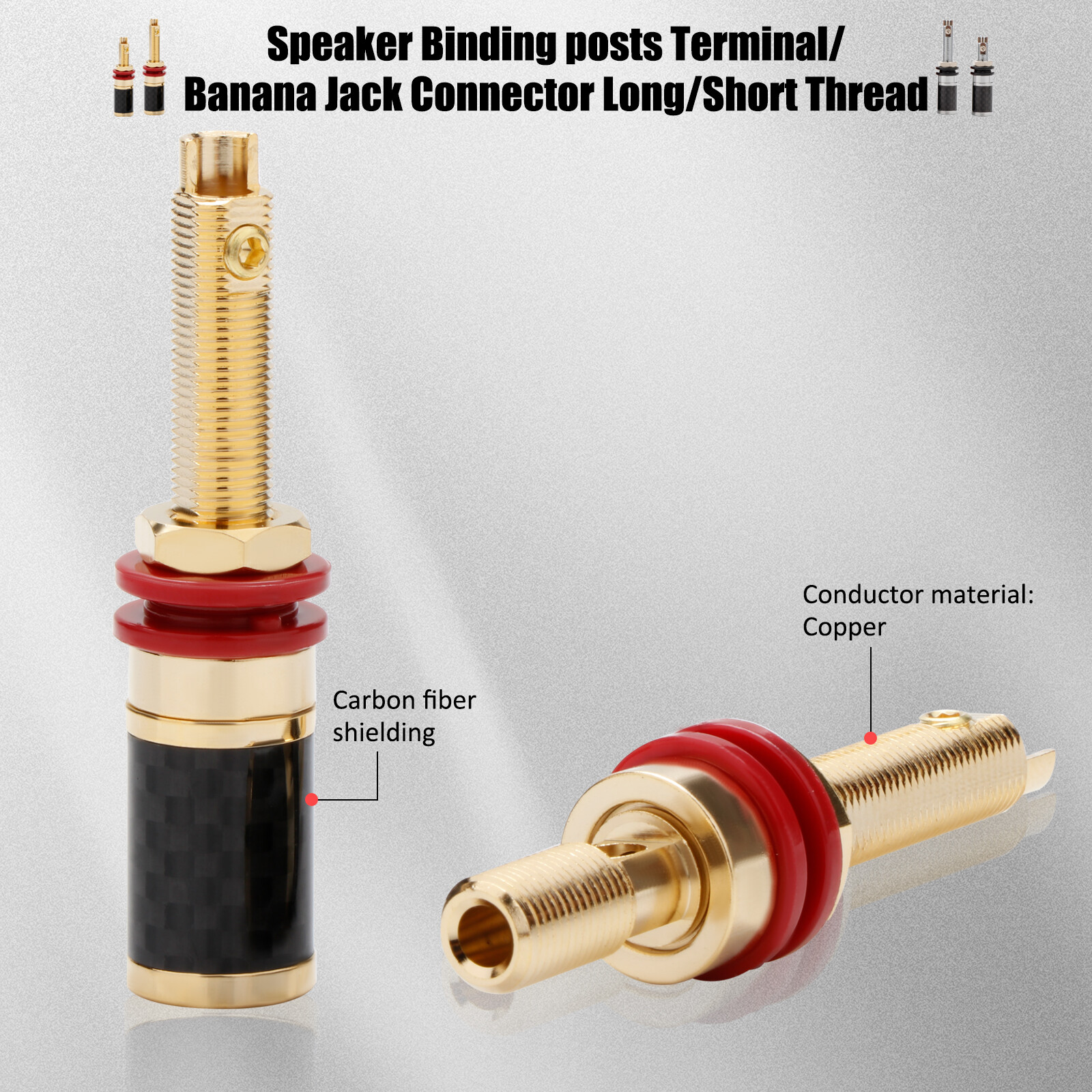 4PCS HIFI Binding Post Speaker Terminal Copper Banana Plug Socket Adapters DIY