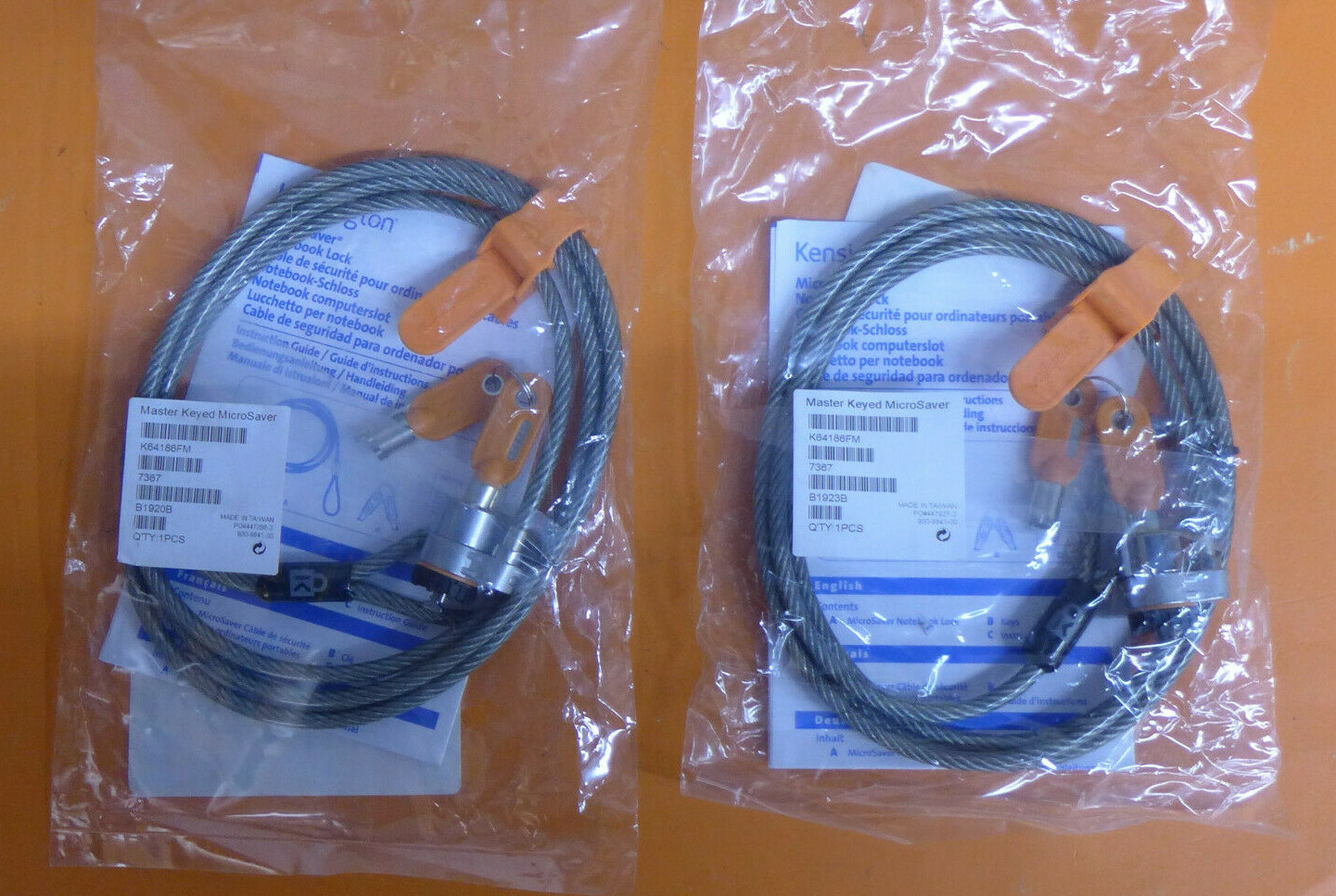 (LOT OF 2) NEW Kensington MicroSaver Notebook Lock K64186FM GR390