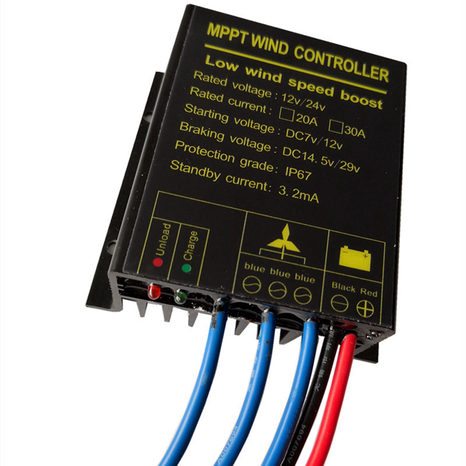 800W MPPT Charge Controller Boost Regulator for Wind Turbine Generator 12V/24V