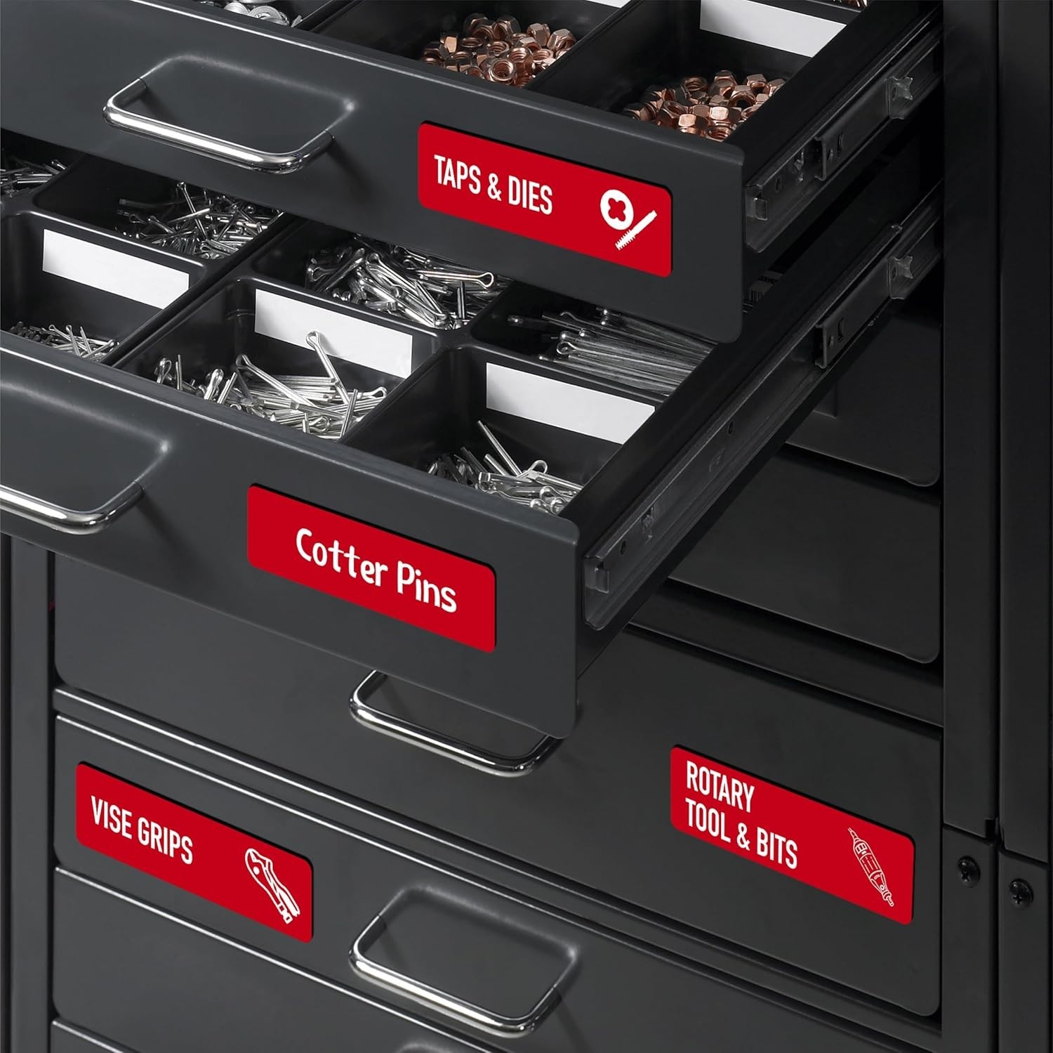 Magnetic Toolbox Labels 90 PCS Pre Printed & Blanks Tool Chest Organizer Large