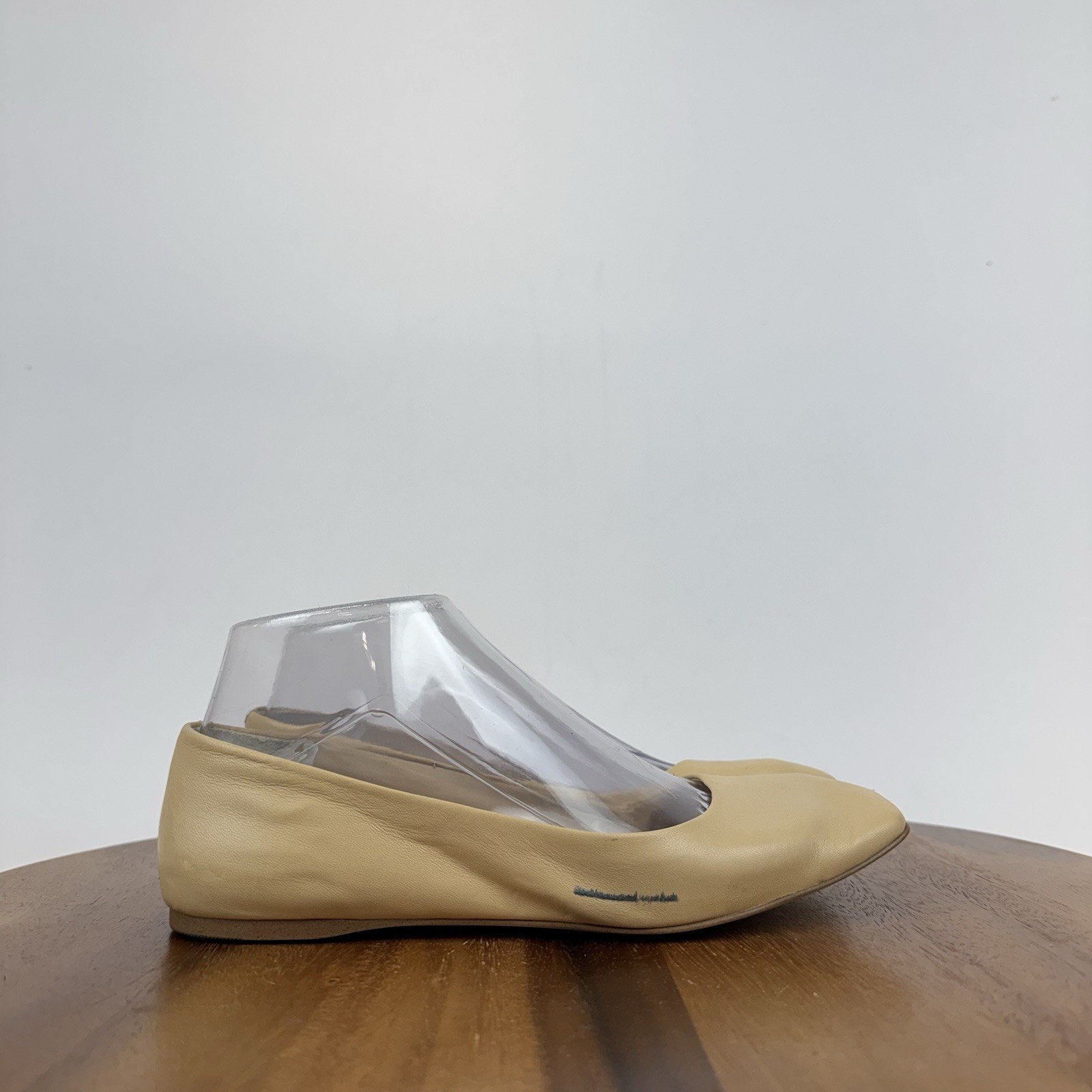 Womens Sarto By Franco Sarto Flexa Amaya Beige Leather Ballet Flats Size 6 M