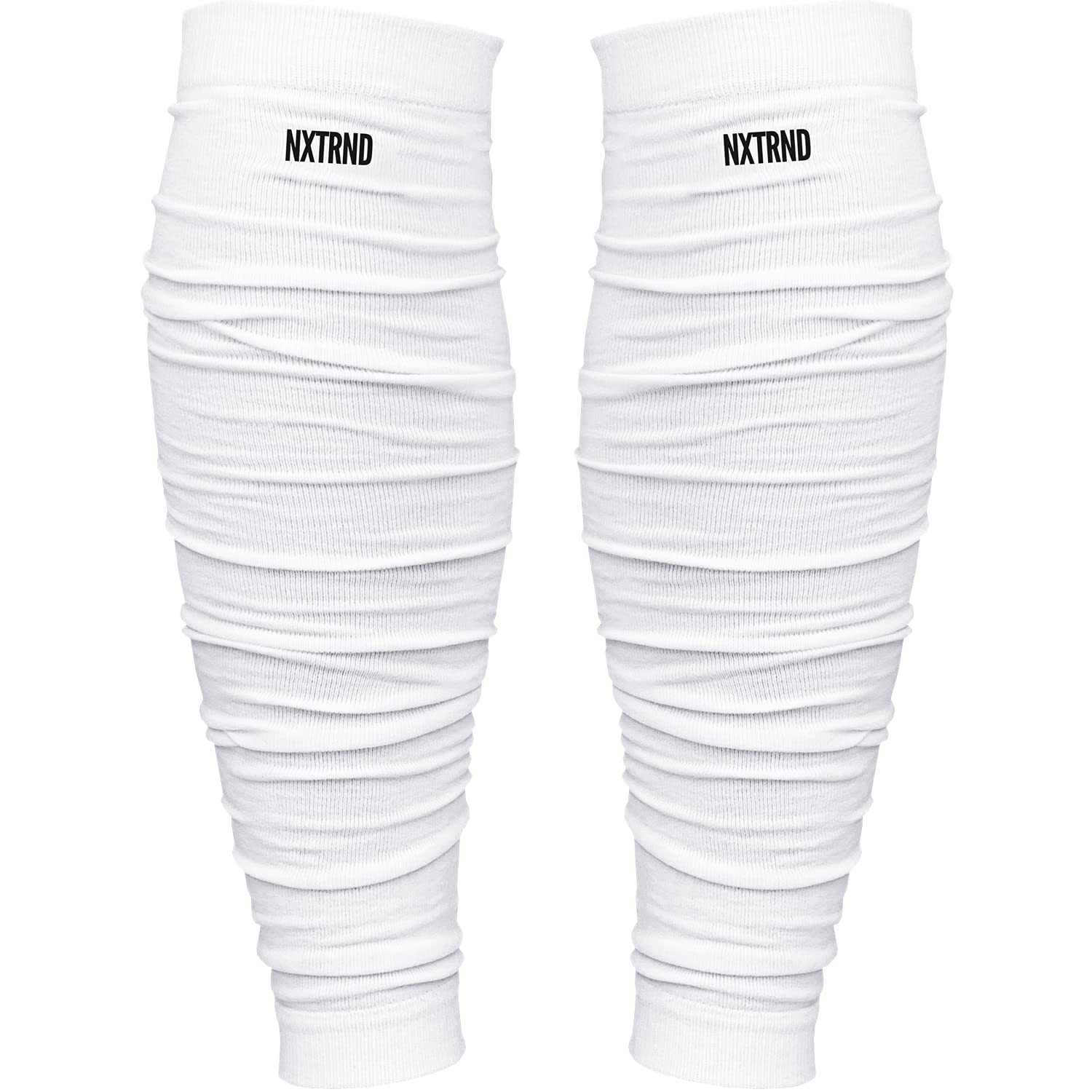 Nxtrnd Football Leg Sleeves, Calf Sleeves for Men & Boys, One Size, White