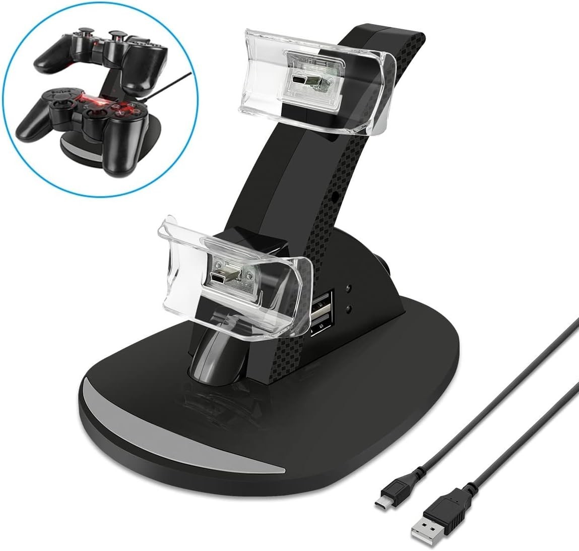 PS3 Controller Charger, Dual Console Charger Charging Docking Station Stand for