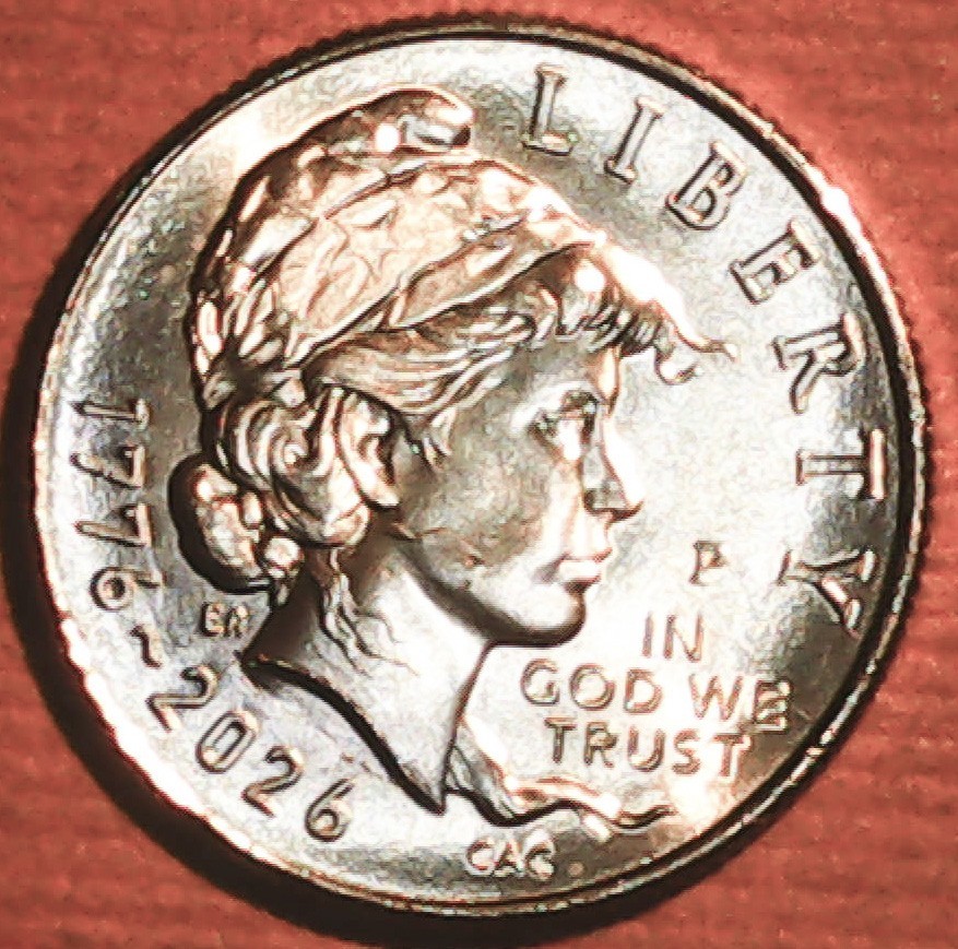 1776-2026-P Dime Die Crack/Chips Obverse