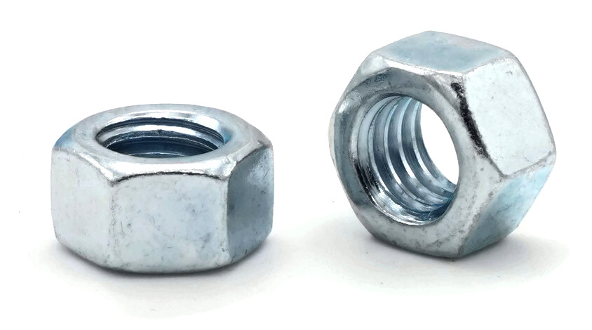 Zinc Plated Grade 5 Steel Hex Nuts Grade 5 Zinc Finished Nuts - 1/4" to 2"