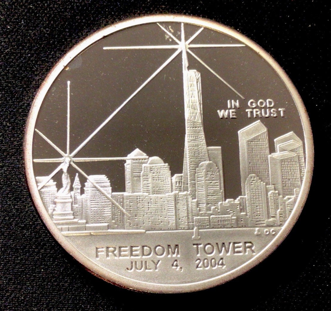 2004 N. Mariana Islands 100 Mil. Silver Clad WTC Towers Commemorative! ENN