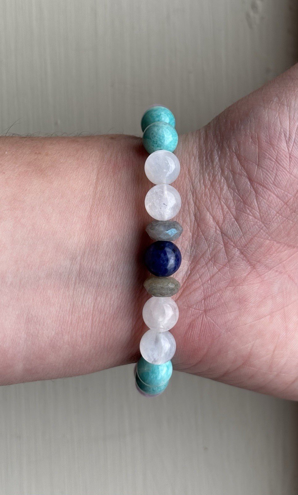 Gemstone Bracelet – Moonstone, Amazonite, Kunzite, Sodalite, & Labradorite