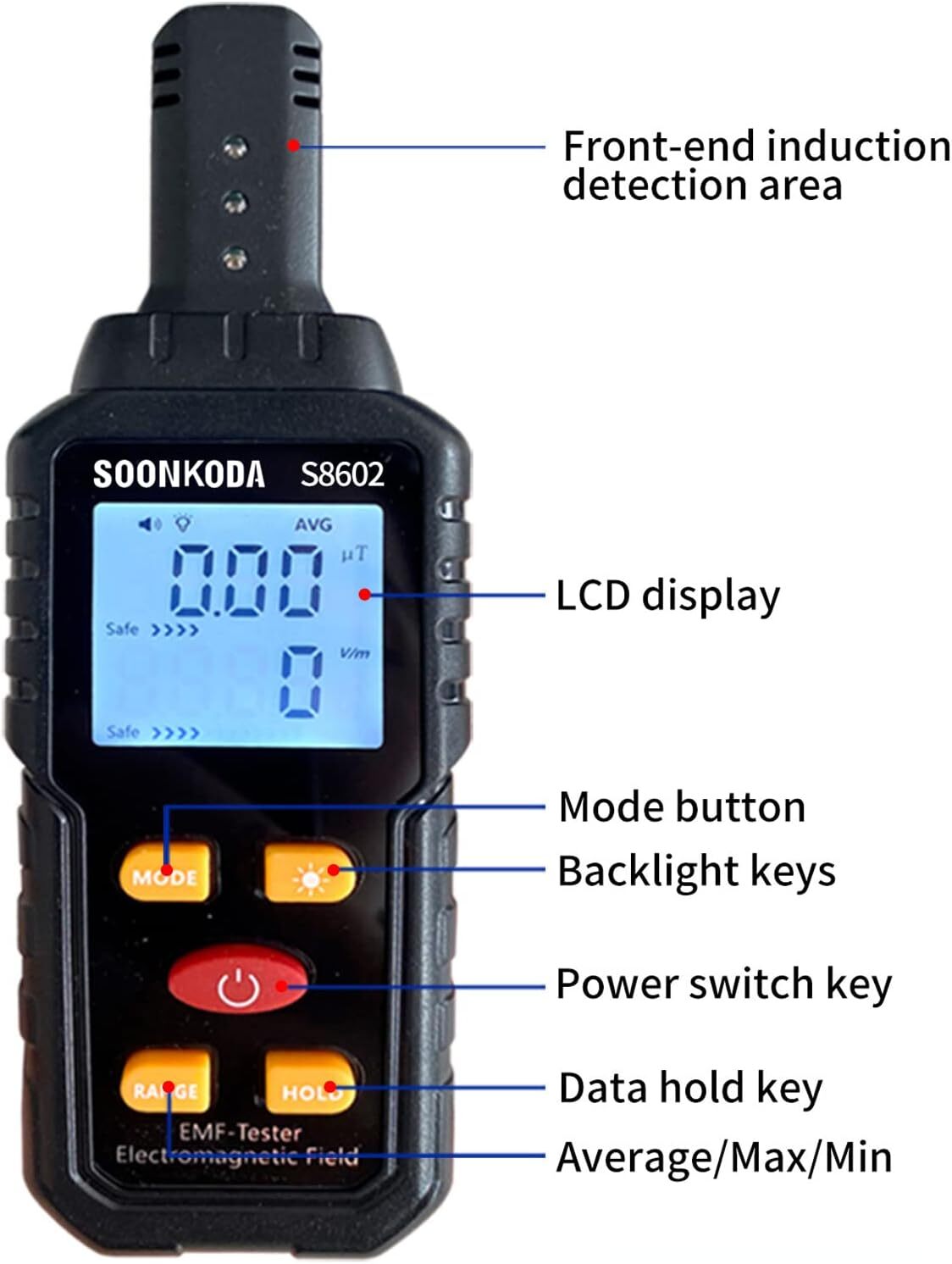 3 in 1 EMF Meter,EMF Reader,Electromagnetic Field Radiation Detector,EMF Tester