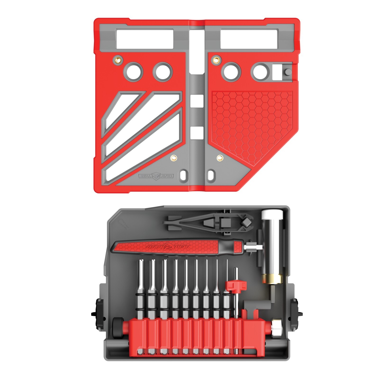 Real Avid Master Bench Block Pro-Kit - Roll Pin & Standard Punch Set + Hammer