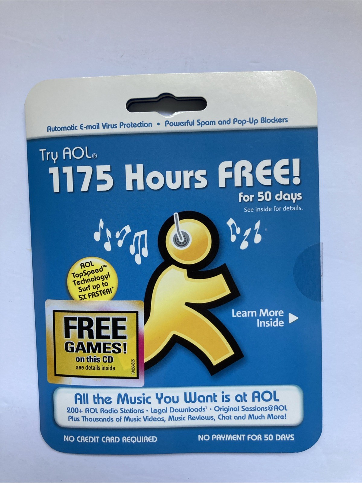 2004 TryAOL. 1175 Hours Free CD-ROM - AIL 9.0 — Used