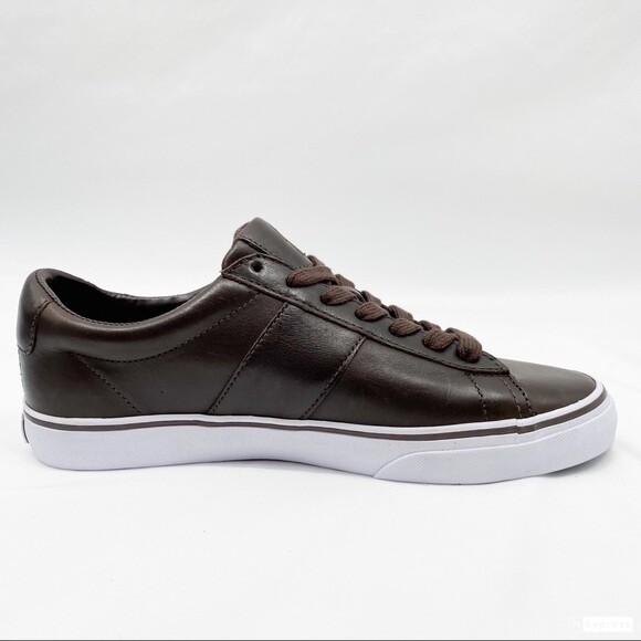 Polo Ralph Lauren DARK CHOCOLATE Sayer SK-VLC Leather Shoes, 10D, NWOB