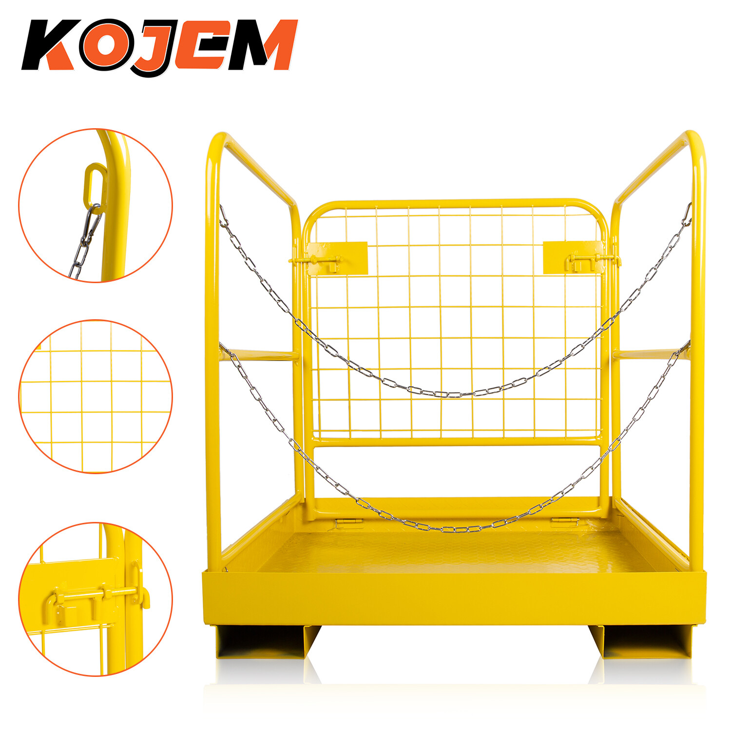 36"x36" Forklift Safety Cage Work Platform Basket 1200LBS w/3 Chains for Aerial