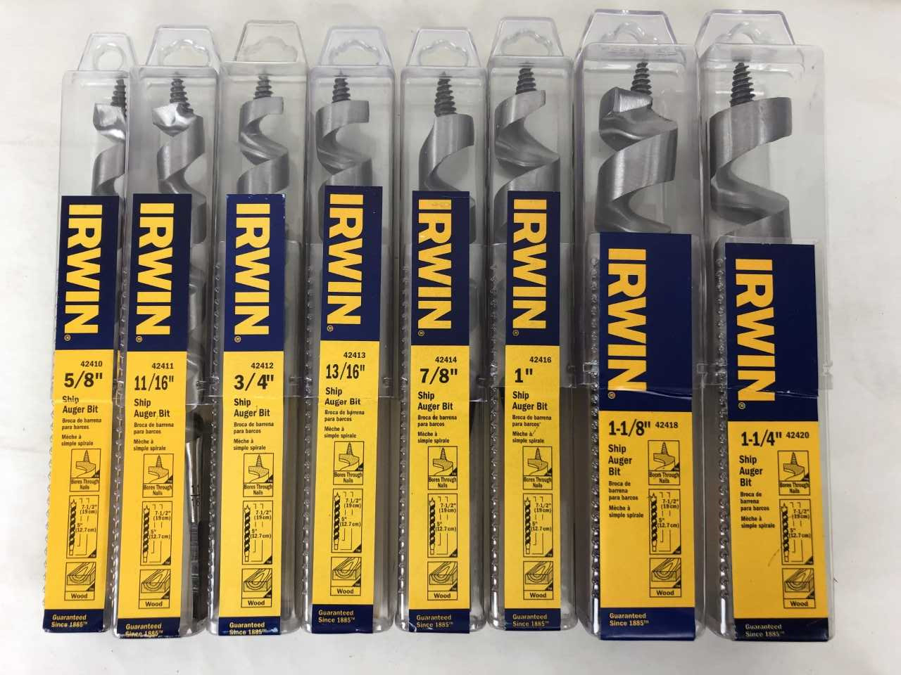 IRWIN Ship Auger Bit 8pc Set (5/8" - 1-1/4")