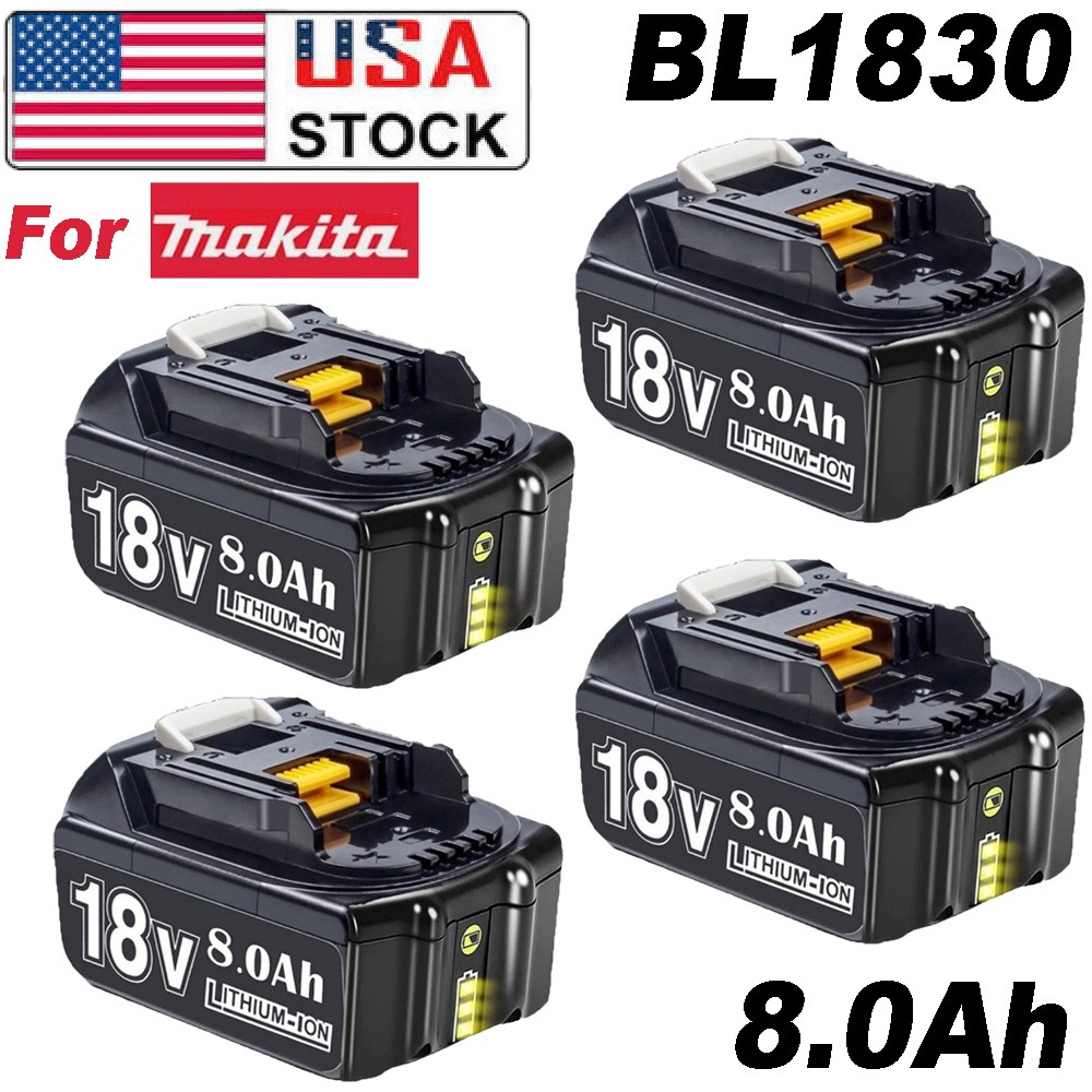 4X 18V 8.0Ah Battery For Makita 18Volt LXT Lithium-Ion BL1830 BL1850 BL1860 NEW