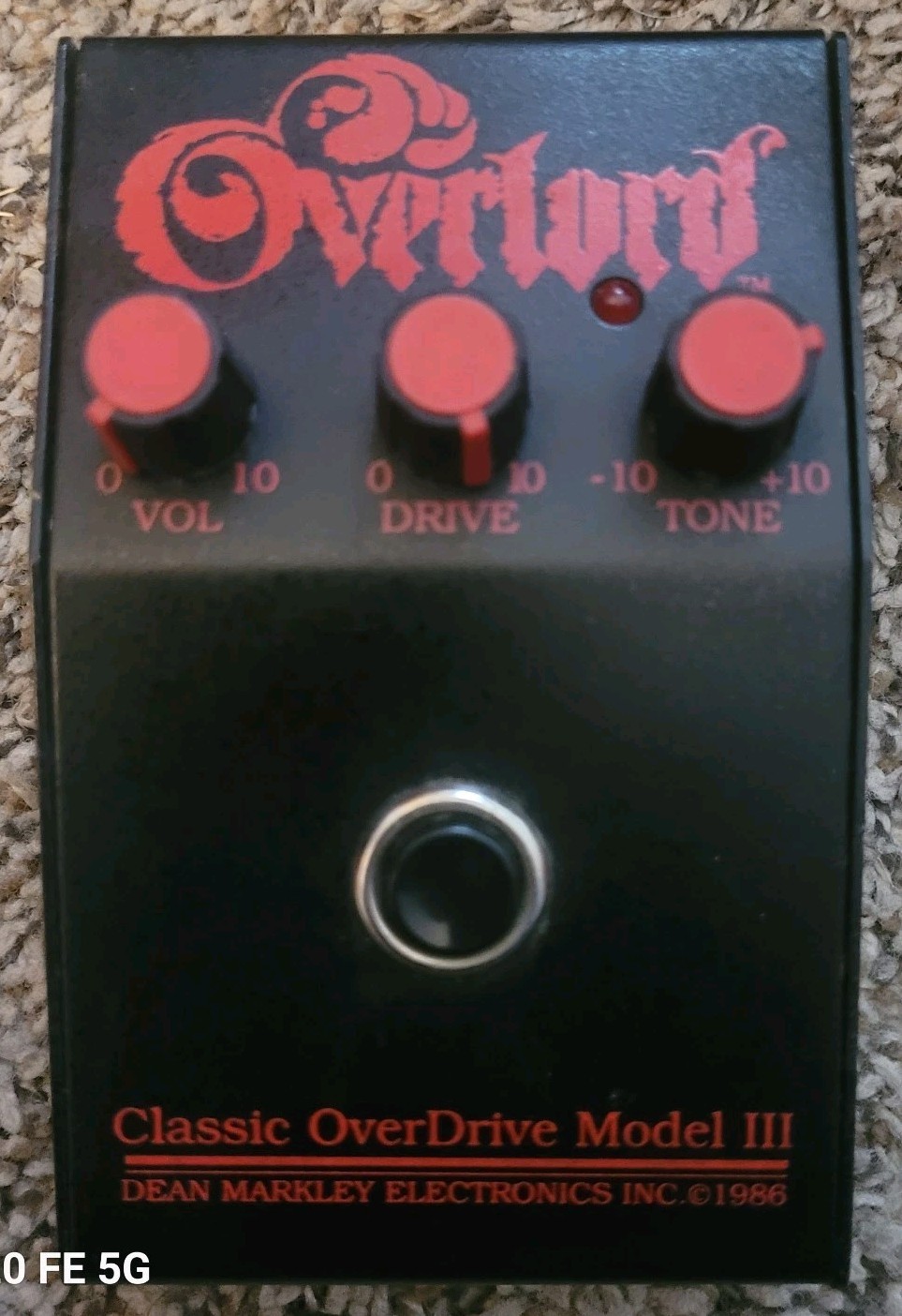 Dean Markley Overlord pedal, Classic Overdrive Model III, VG cond, works!