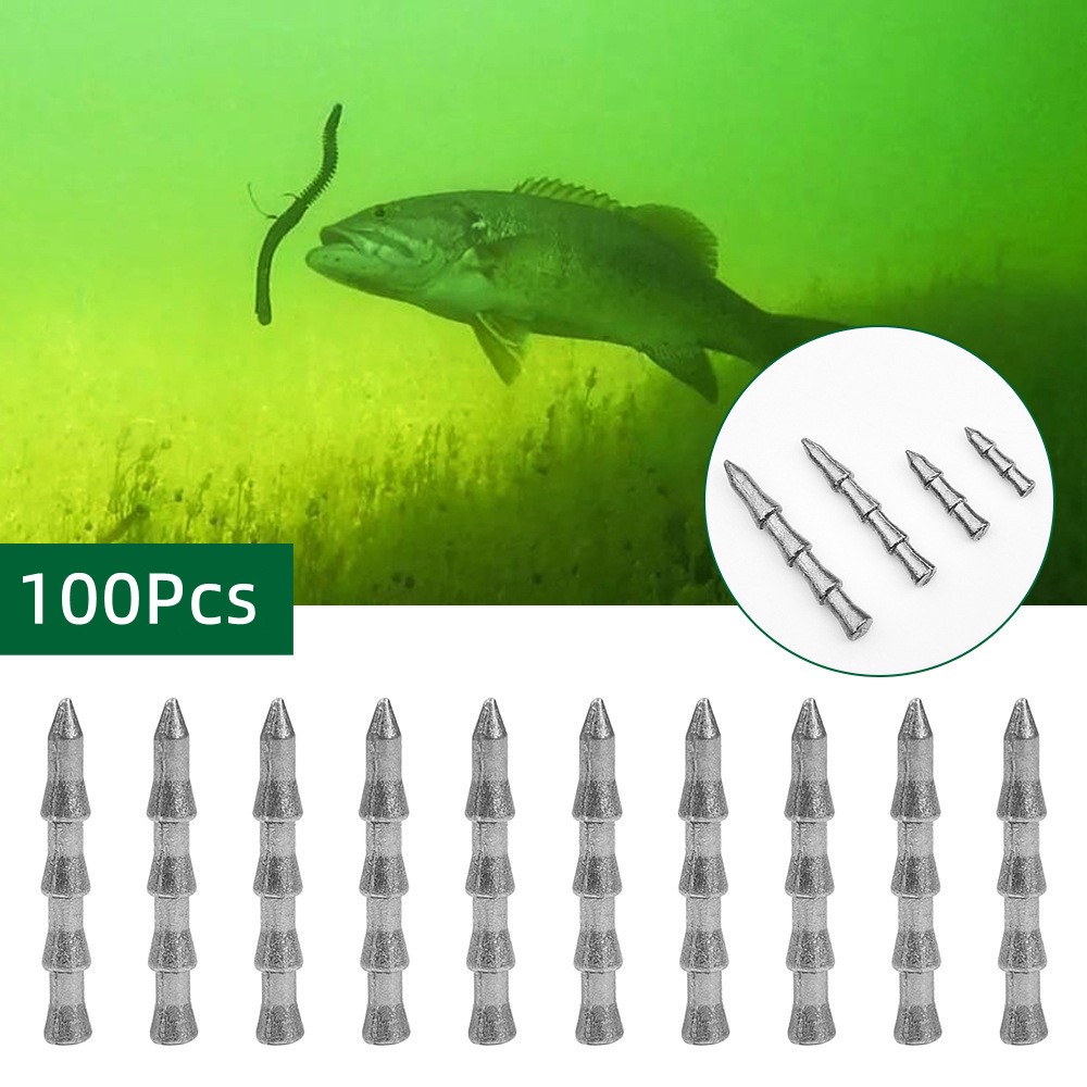 100PCS Insert Lead Weight Nail Sinker For Wacky Worm Jigging Fishing Sinker