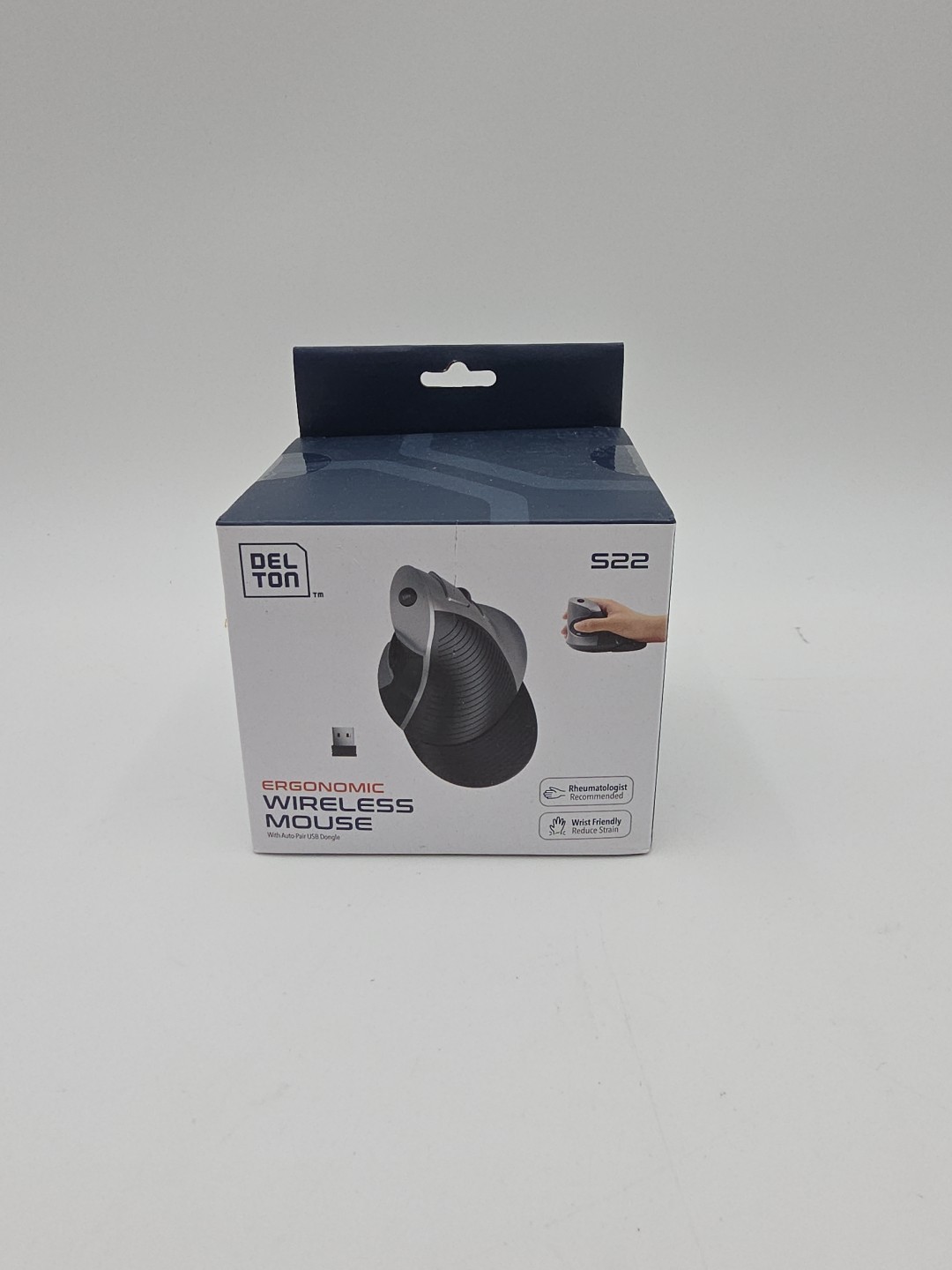 Delton S22 Black Ergonomic Wireless Vertical Mouse – Comfortable & Precise
