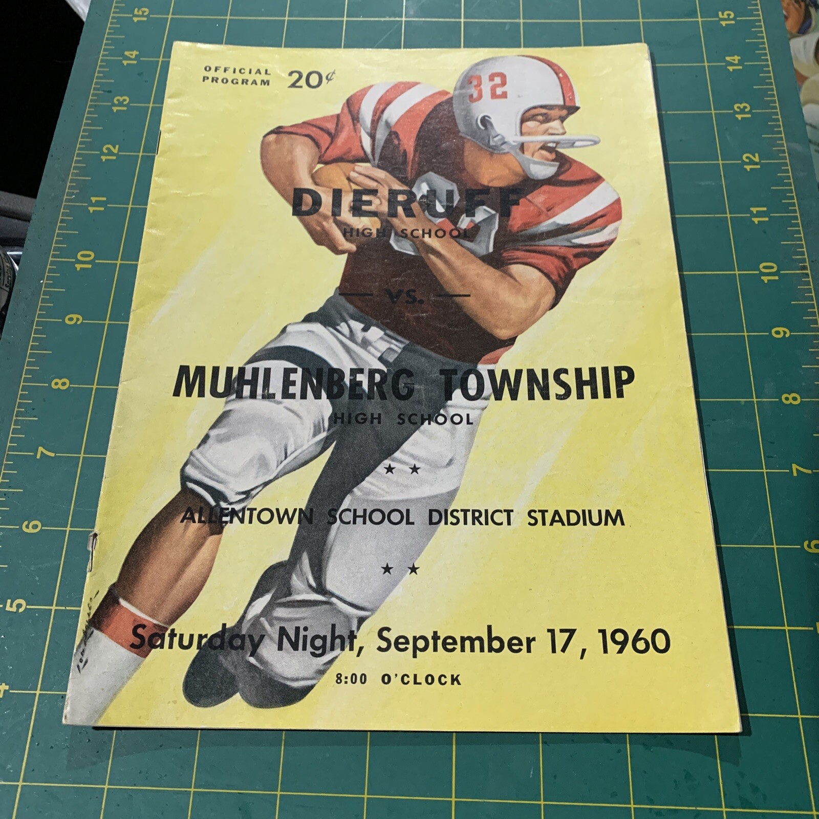 Vtg Pennsylvania High School Football Program Dieruff Vs. Muhlenberg Twp. 1960
