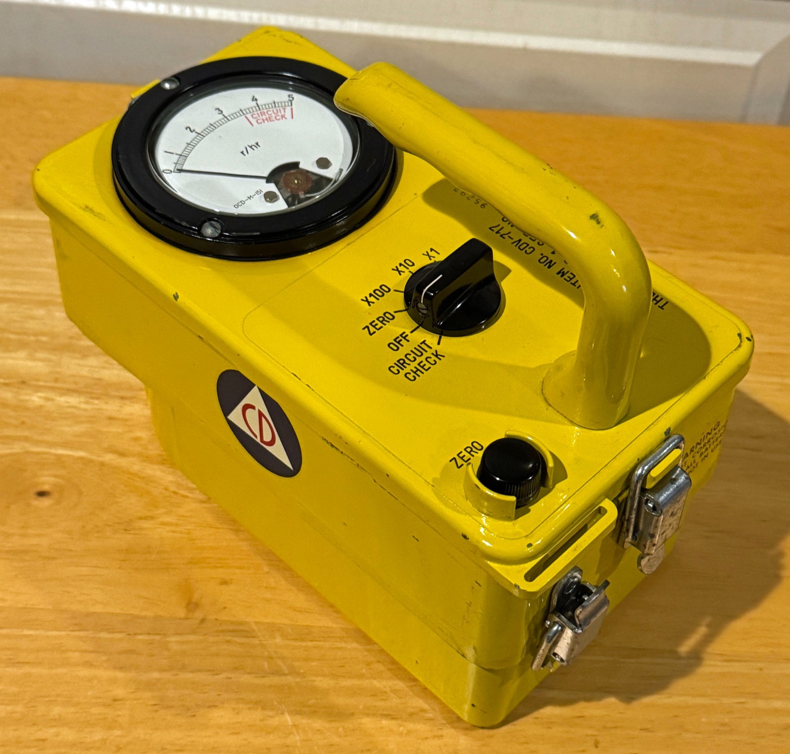 Vtg Victoreen Instrument CDV-717 Model 1 Geiger Counter #95292 Dept Emerg Servic