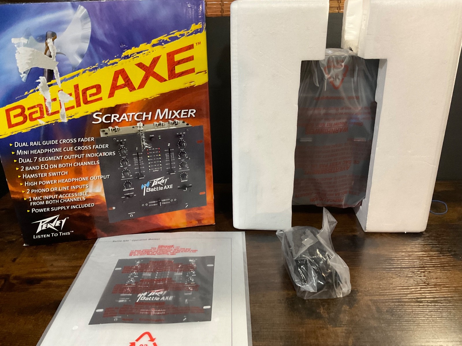 NEW SUPER RARE! Peavey Battle Axe DJ Club Scratch Mixer, Box, Manual, AC