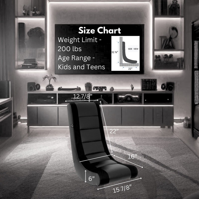 Classic Video Rocker Gaming Chair Ergonomic Kids Floor Rocker Lightweight New