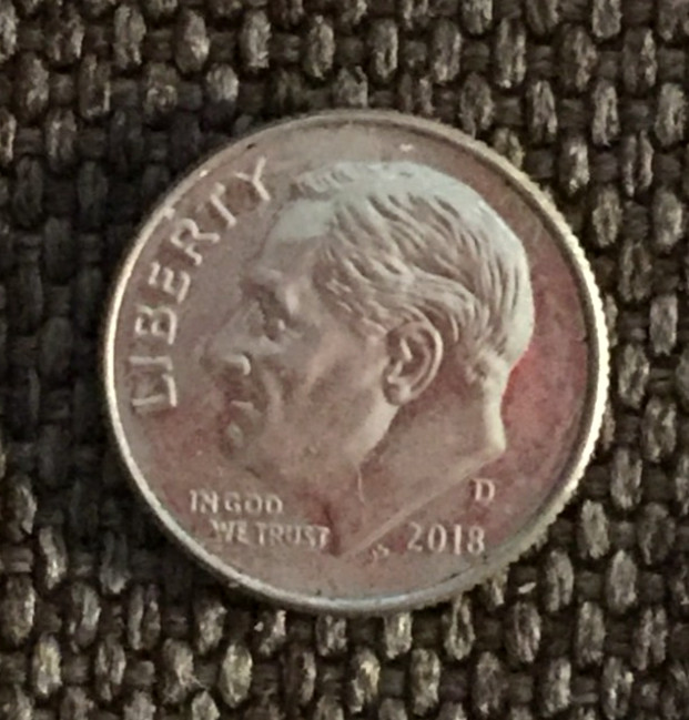 2018 D Dime Roosevelt, actual coin in picture, free shipping.